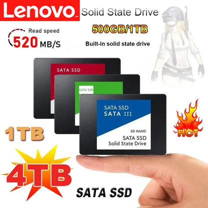 Lenovo SATA Internal SSD High Speed Solid State Drive – 500GB / 1TB / 2TB / 4TB Laptop & Notebook Storage Upgrade SSD