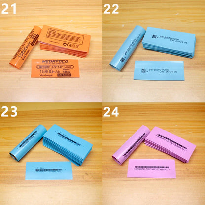 100pcs 18650 Lithium Battery Heat Shrink Wrap PVC Sleeves – Insulation Packaging Film for Battery Protection