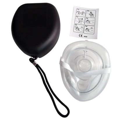 Professional CPR Breathing Mask with One-Way Valve — Reusable First Aid Rescue Tool