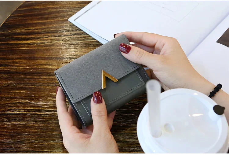 Luxury Mini Leather Wallet for Women – Small Short Fashion Purse with Credit Card Holder