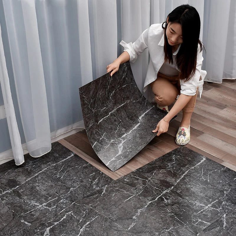 Marble Floor Tile Stickers - Waterproof Self-Adhesive PVC Home Decor