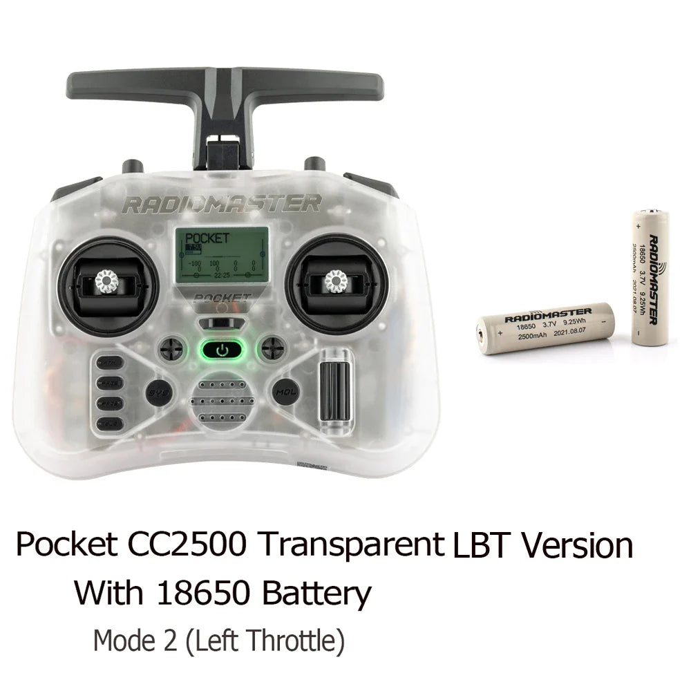 Radiomaster Pocket Hall Gimbal Portable RC Transmitter with Built-in LED Light & Foldable Antenna
