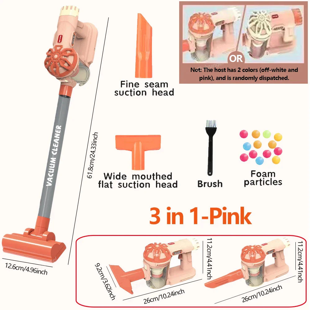 Kids Electric Vacuum Cleaner Toy Set – Simulation Role Play Housekeeping Educational Gift for Toddlers Boys & Girls