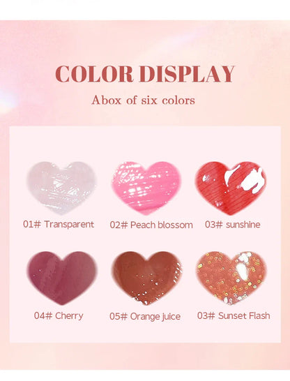 MAGIC CASA 6pcs Hydrating Jelly Lip Oil Set – Long-Lasting Moisturizing & Shimmering Liquid Lip Hydration