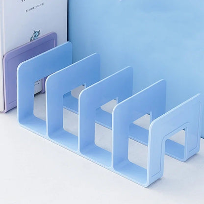 Desktop Bookshelf Storage Divider, Transparent Acrylic Bookend Shelf, Desk Storage Organizer for Books and Office Supplies