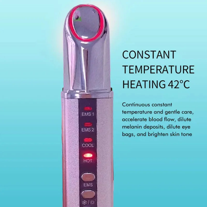 Eye Massager with Sound Wave Vibration – Electric Muscle Stimulation for Skin Lifting, Eye Bag & Wrinkle Removal, Nutrient Infusion