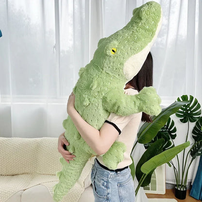 Soft Crocodile Plush Toy – Fluffy Stuffed Alligator Pillow Doll, Jungle Green Sofa Cushion, Birthday Gift