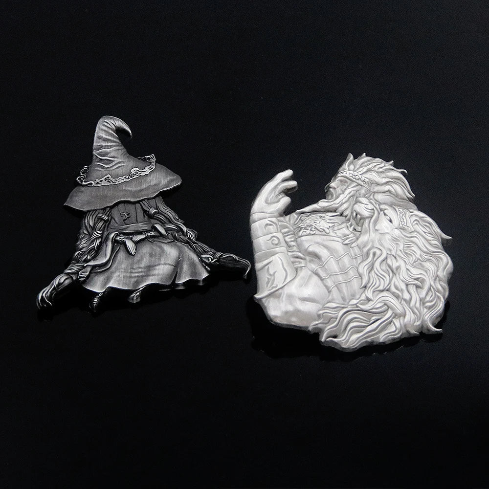 Open World Game Miniature Enamel Pins – Ranni & Godfrey Figure Badge for Gamers