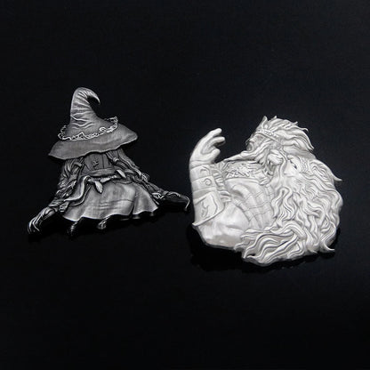 Open World Game Miniature Enamel Pins – Ranni & Godfrey Figure Badge for Gamers