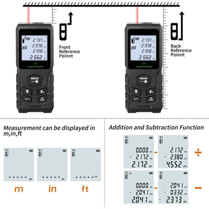 HAUPTSON 70/100M Laser Distance Meter – Digital Rangefinder Tape for Building & Construction