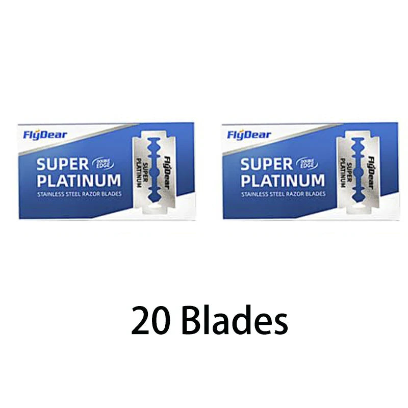 Double Edge Beard Shaver Set – Men's Classic Stainless Steel Razor with Trimmer Blades and Storage Box
