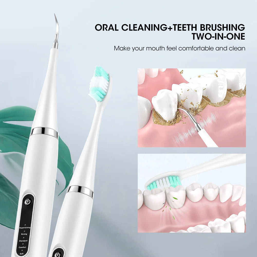 Electric Tooth Whitening Brush – Sonic Teeth Cleaner, Dental Scaler, Plaque & Calculus Remover Kit