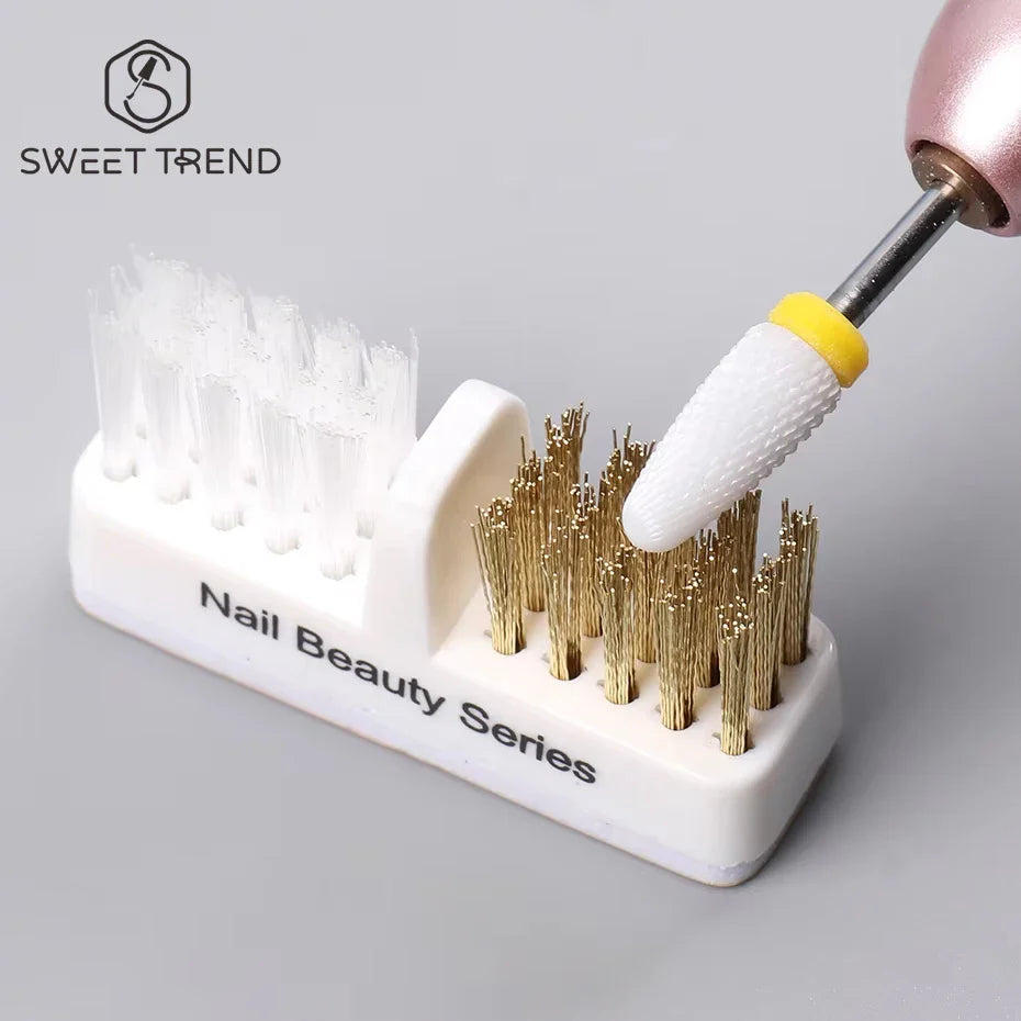 Electric Nail Drill Brush – Portable Manicure Bit Cleaner with Dual Copper Wire for Nail Care Tools