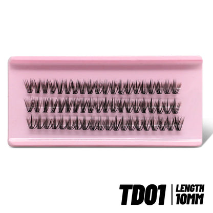 GROINNEYA DIY Mixed Lash Clusters Set – Fluffy Individual Lash Extensions Kit with Bond & Seal for At-Home Makeup