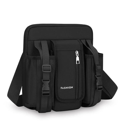Men’s Oxford Crossbody Messenger Bag – Stylish Fashion Shoulder Bag with Bottle Pocket for Travel & Daily Use