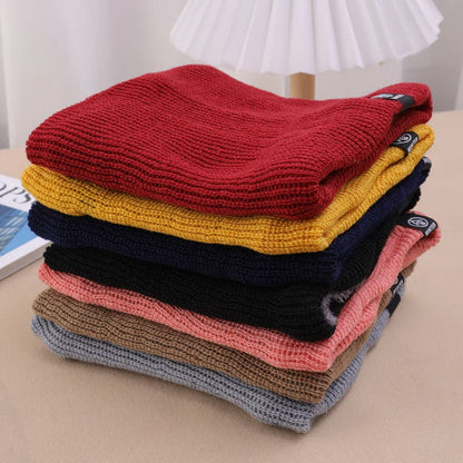 Women’s Winter Plush Woolen Scarf – Thick Fleece Neck Warmer, Knitted Muffler & Ski Mask