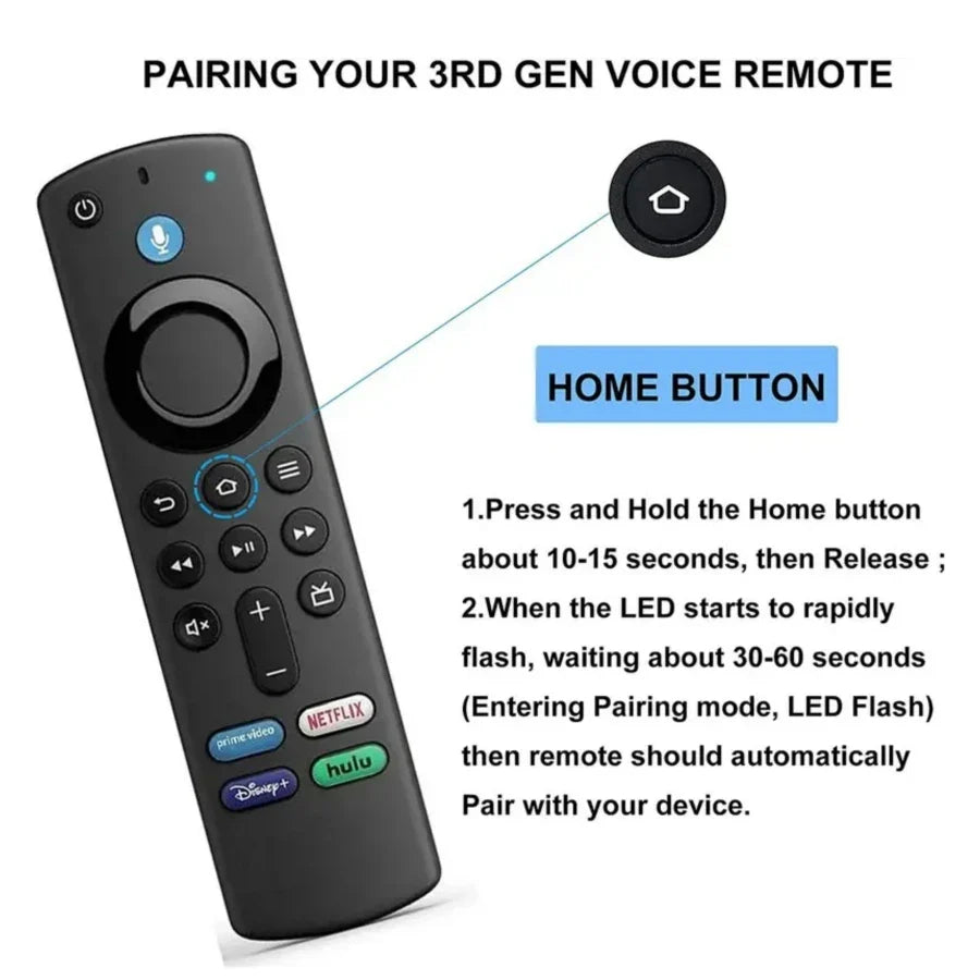 L5B83G Voice Remote for Amazon Fire TV Stick (2nd, 3rd Gen, Lite, 4K, 4K Max), Fire TV Cube & Smart TVs (3rd Gen)