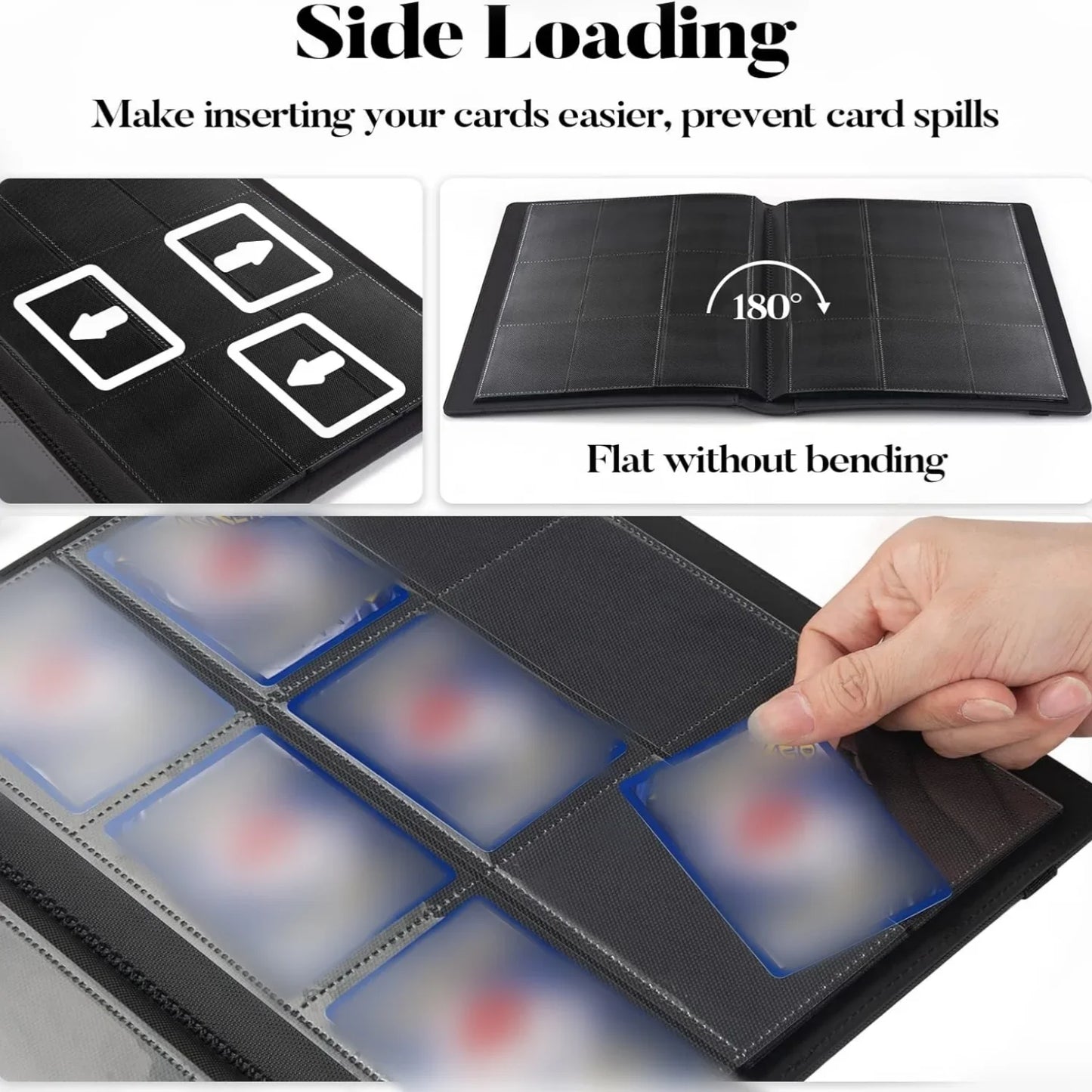 360 Pocket Trading Card Binder – 9 Pocket Side-Loading Album for Yugioh, MTG & TCG Cards