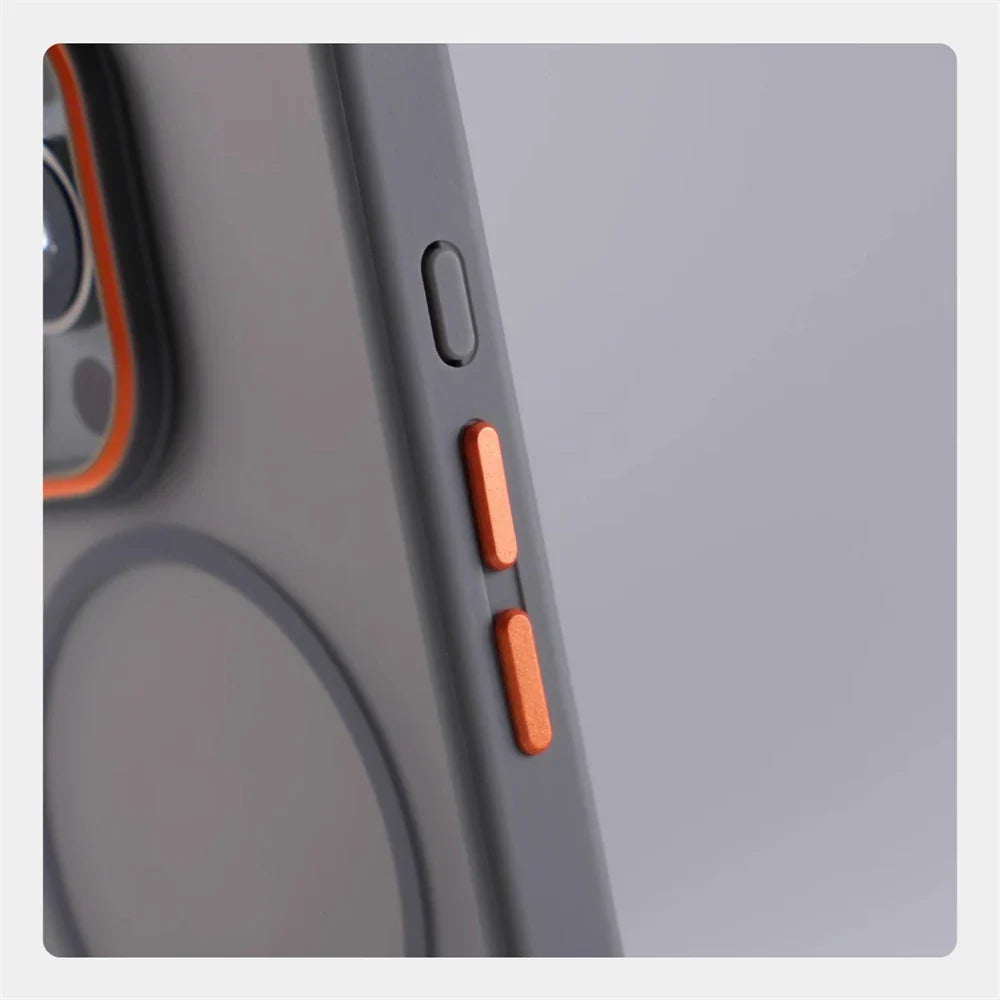 Luxury Matte Translucent MagSafe Case — Shockproof Wireless Charging Cover for iPhone 12–17 Pro/Max/Plus