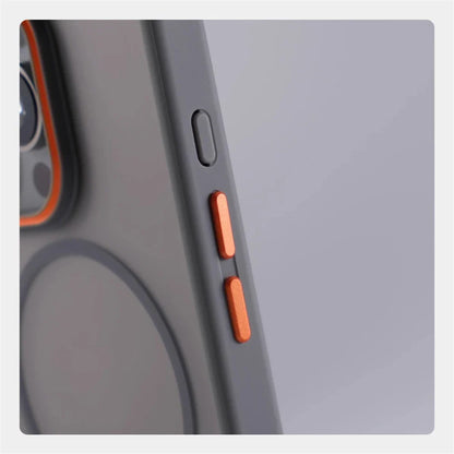 Luxury Matte Translucent MagSafe Case — Shockproof Wireless Charging Cover for iPhone 12–17 Pro/Max/Plus