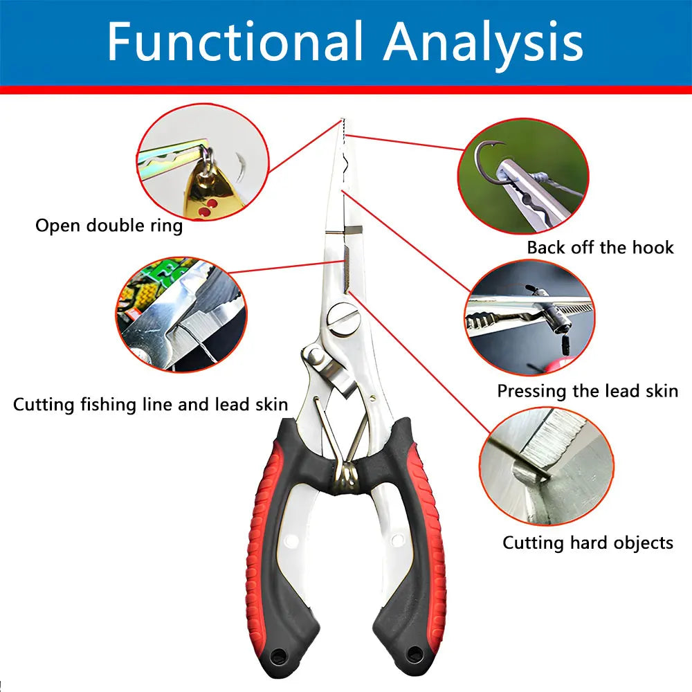High-Strength Fish Pliers: Ergonomic, Anti-Slip, Multifunctional Tool for Cutting Fishing Line, Tying Hooks - Angling Equipment Essential