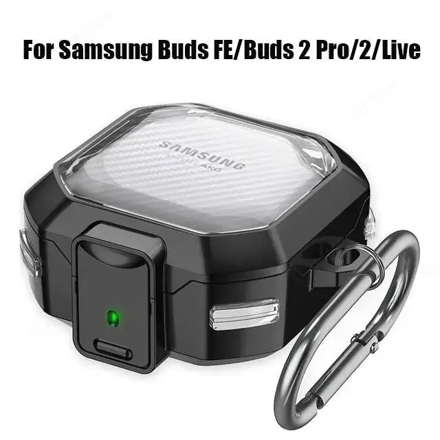 Carbon Fiber Case for Samsung Galaxy Buds 2 Pro, Buds FE, and Buds Live – Clear Cover for Buds2 Pro and Buzz 2 Pro. Live Buzz2 Cases