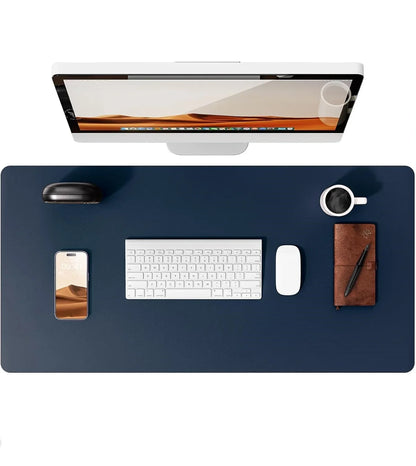 Large Leather Mouse Pad Desk Mat - Non-Slip PU Leather Office Desk Protector for Laptop & Workspace Setup