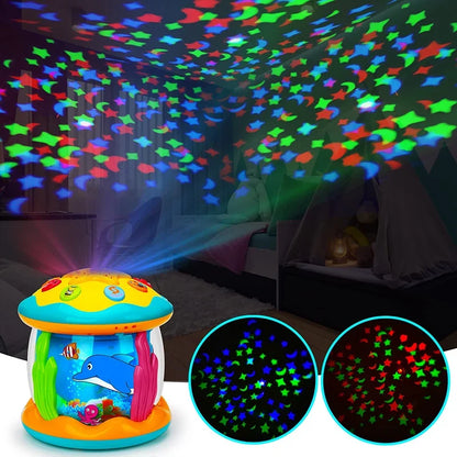 Baby Ocean Light Projector Toy - Musical Montessori Sensory Learning Toy for Toddlers 1-3 Years