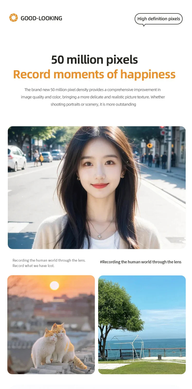 Xiaomi 4K Digital Camera – 50MP Autofocus Portable Retro Camera, CCD Travel & Student Camera