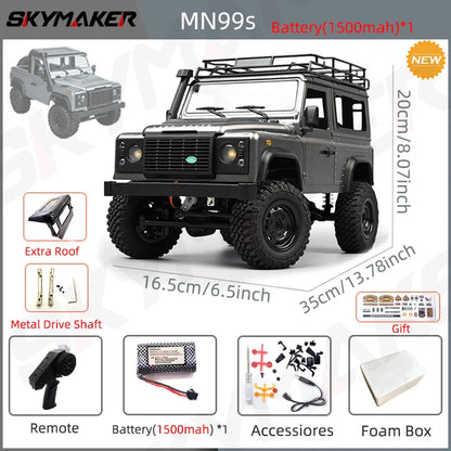 MN99s MN98 1:12 RC Rock Crawler – 2.4G 4WD Defender RTR Remote Control Car, 1/12 RC Truck Toys