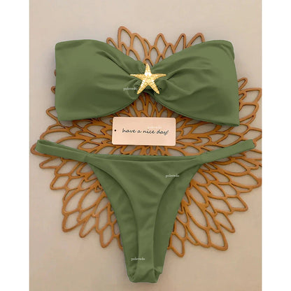2025 Women’s Push-Up Bikini Set – Sexy Micro Swimwear, Bandeau Brazilian Beach & Pool Bathing Suit