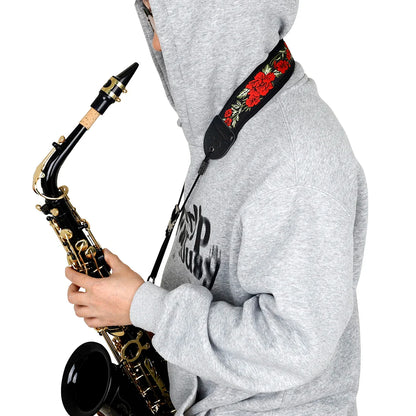 Saxophone Neck Strap - Adjustable Leather Universal Fit for Soprano, Alto, Tenor Sax with Secure Closed Hooks