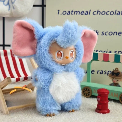 17cm Labubu Doll Clothes – Cute Dress-Up Plush Animal Set with Elephant Outfit, Fashionable & Fun