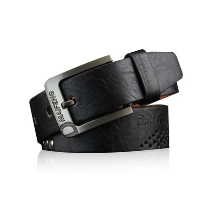 Genuine Leather Men's Belt – Luxury Classic Buckle, High-Quality Alloy Vintage Business & Cowboy Waistband