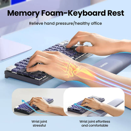 UGREEN Wrist Rest - Memory Foam Keyboard Pad, Palm Rest for Mechanical Keyboards, PC, Soft Pad for Hand and Wrist Support