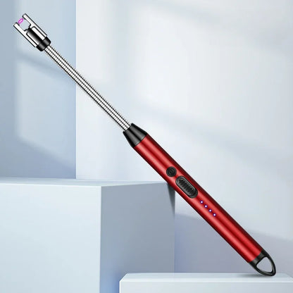 Type-C Rechargeable 360° Curved Windproof Plasma Lighter – Flameless USB BBQ & Kitchen Candle Ignition Electric Arc Lighter