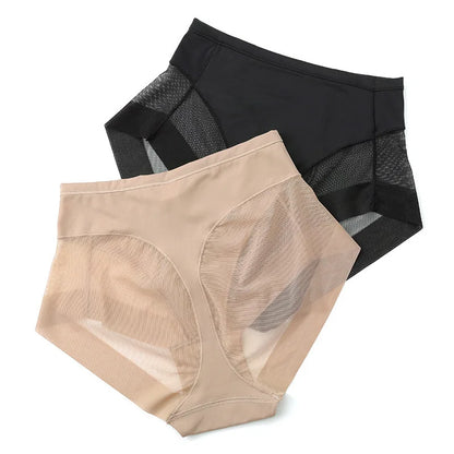 Seamless High Waist Panties for Women - Tummy Control Briefs, Butt Lifter Shapewear in Ice Silk, Invisible Underwear for Smooth Lines
