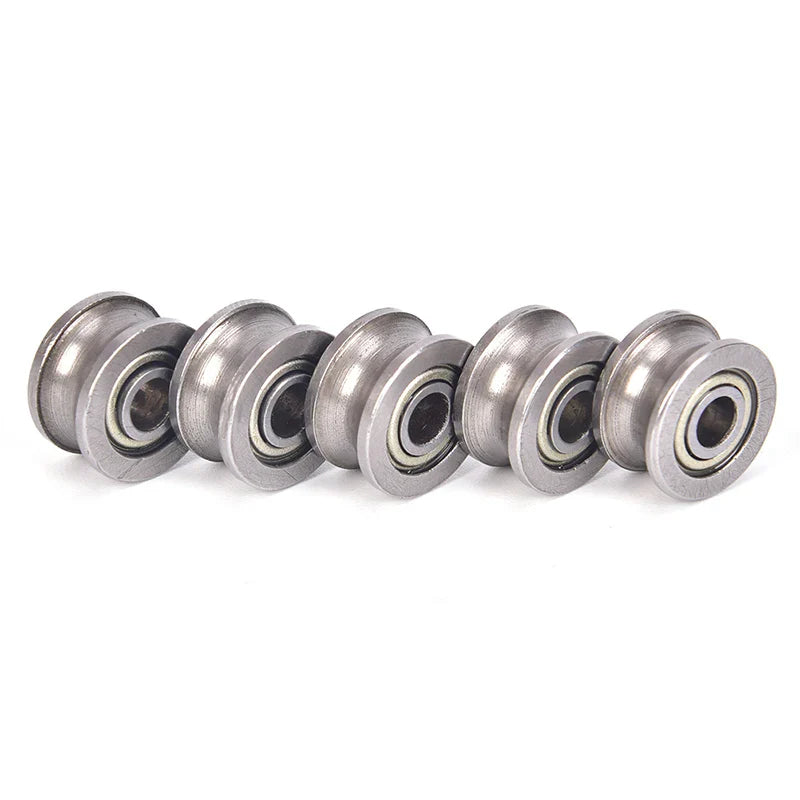 10pcs U624ZZ U Groove Ball Bearings - 4x13x7mm Guide Pulley for Rail Track Linear Motion