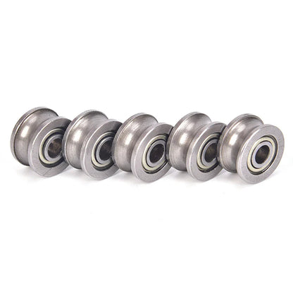 10pcs U624ZZ U Groove Ball Bearings - 4x13x7mm Guide Pulley for Rail Track Linear Motion