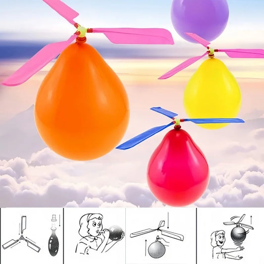 1/10PCS Air Balloon Helicopter Toy – Outdoor Flying Helicopter Balloon Set for Kids, Birthday & Children’s Day Party Gift