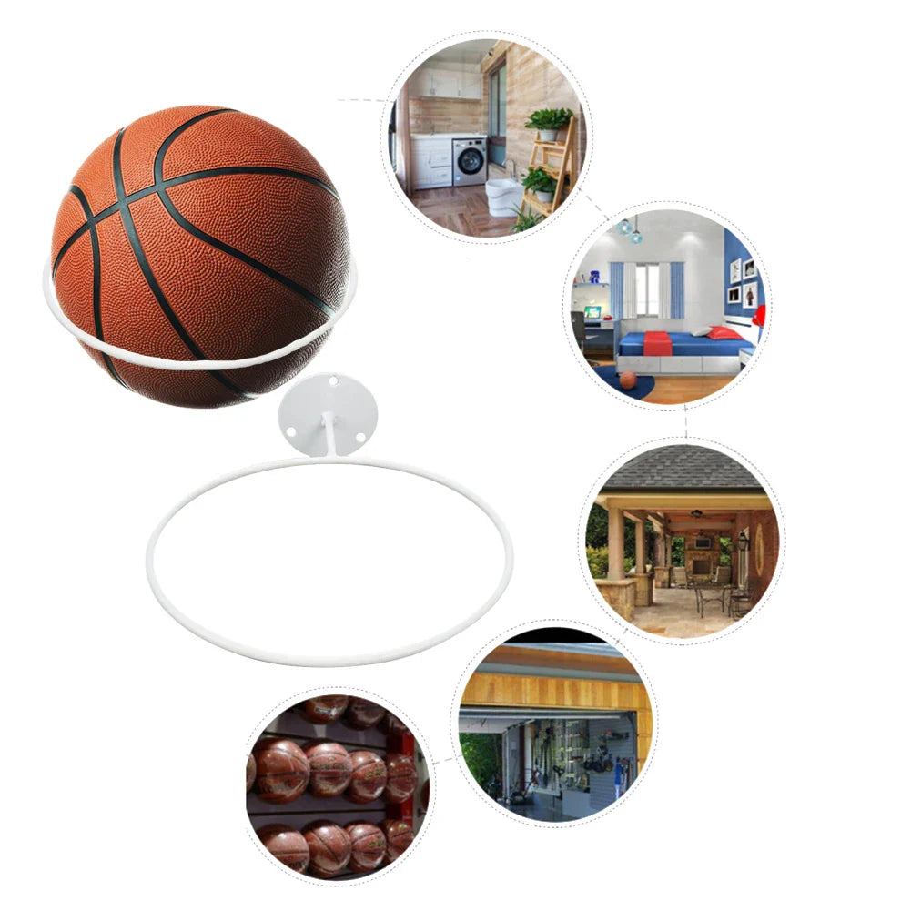 Wall-Mounted Basketball Storage Rack – Iron Multi-Purpose Football Display Shelf, Ball Holder & Space-Saving Living Room Decor