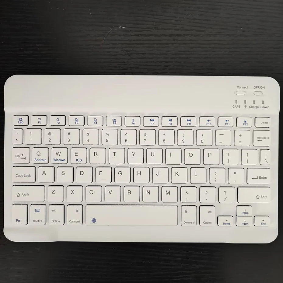 Spanish/English 10-Inch Bluetooth Keyboard – Wireless Rechargeable Universal Keyboard for iPad Air, Pro, Phone, Tablet, Laptop