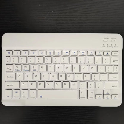 Spanish/English 10-Inch Bluetooth Keyboard – Wireless Rechargeable Universal Keyboard for iPad Air, Pro, Phone, Tablet, Laptop