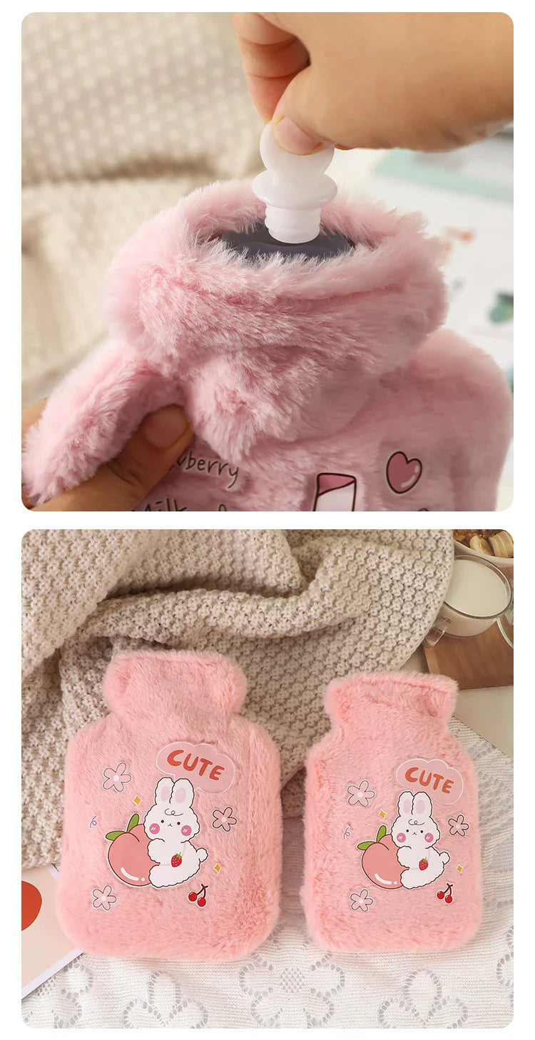 500ML Cute Kawaii Hot Water Bottle — Portable Winter Hand & Bed Warmer for Girls