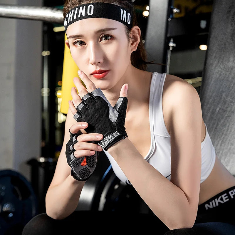 Gym Gloves – Fitness Training Fingerless Gloves for Men and Women – Anti-Slip, Breathable Bodybuilding and Cycling Sports Gloves