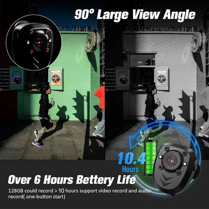 Mini Body Camera 1080P — HD Video Recorder with 32GB, Night Vision IR, Loop Recording & 4–6H Battery