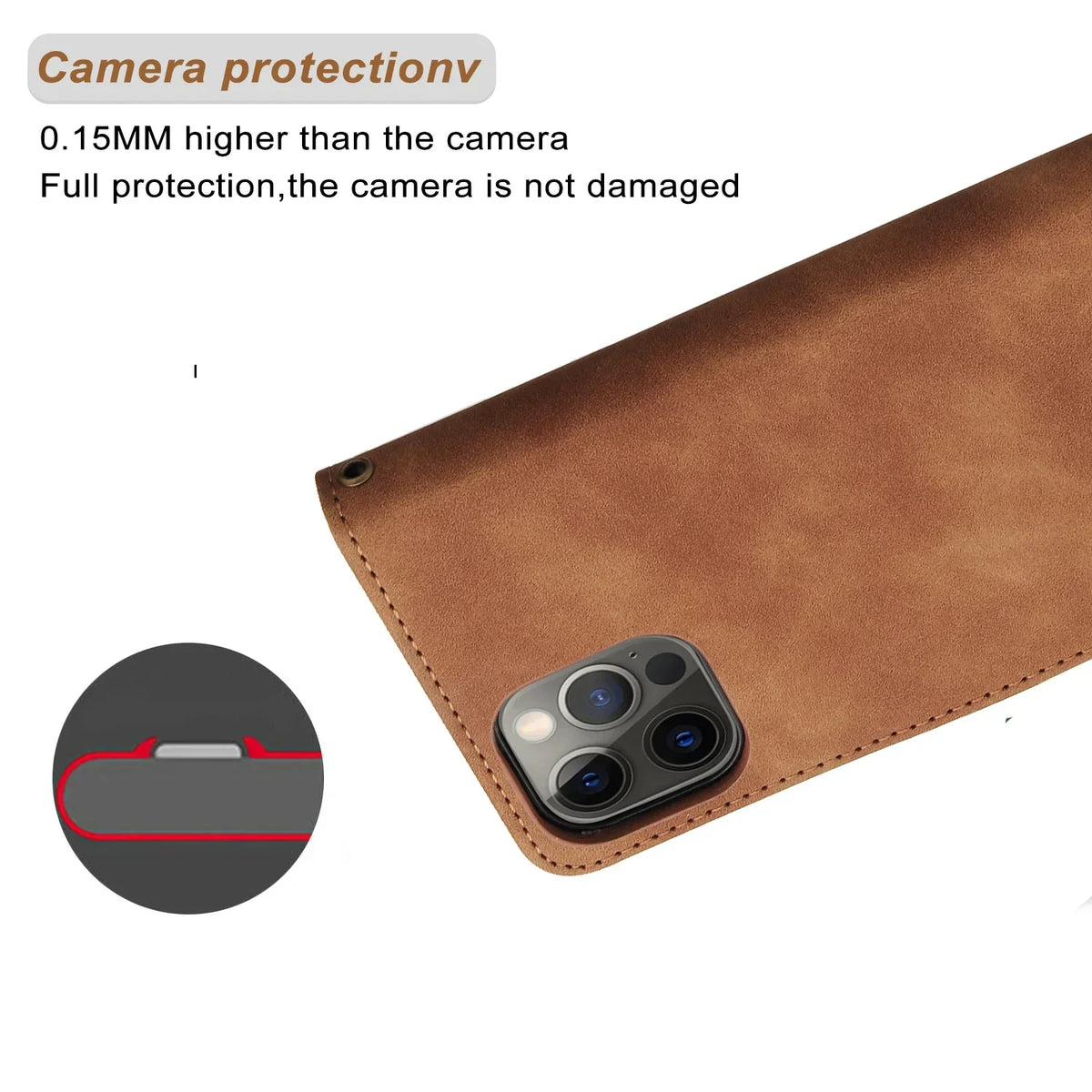 ZZXX Leather Wallet Case for iPhone 16e–6s Plus – Flip Cover with Card Holder & Protective Stand Design