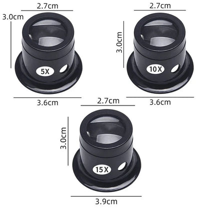 4Pcs Watch Magnifier Set - Eye Loupe and Loop Magnifying Glass Tools for Jewelry and Watchmaking