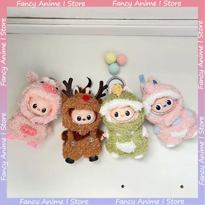 Mini Labubu 4.0 Plush Doll Outfit – Cartoon Mickey, Lotso, Dinosaur & Elk Clothes for Love Series DIY Accessories
