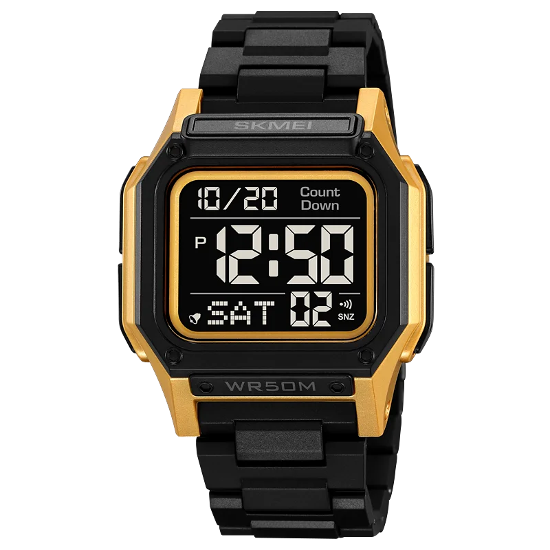 SKMEI Men’s Waterproof Sport Watch – Digital Wristwatch with Countdown, Stopwatch & Dual Time Display